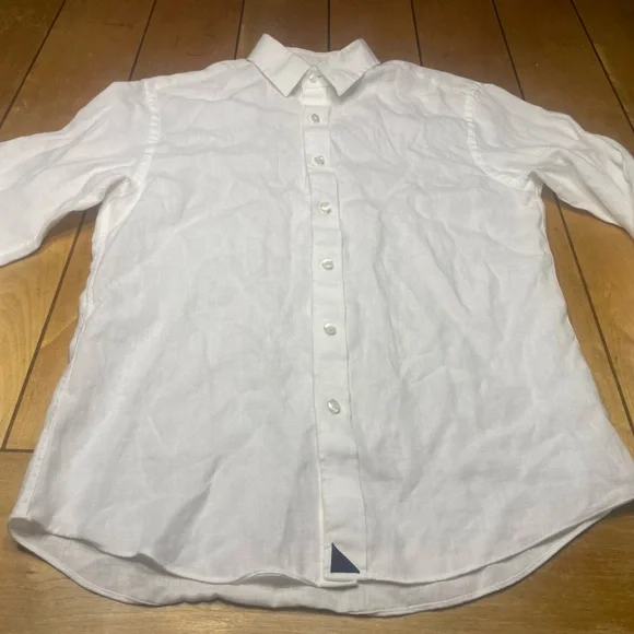 UNTUCKit 100% Linen Crisp White Casual Button Down Shirt Size Small Slim Fit - Picture 1 of 16